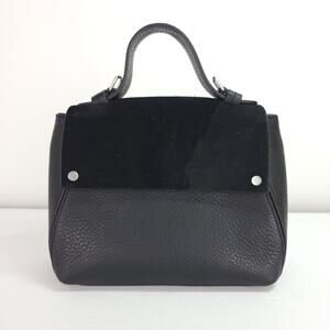 Treasure & Bond Skyler Leather Top Handle Bag Black NO SHOULDER STRAP